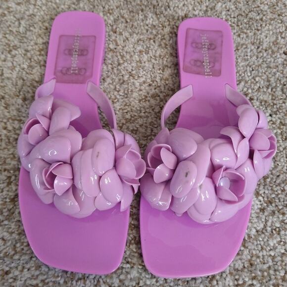 Jeffrey Campbell Fleuris Jelly Flip Flop Thong Sandals Size 10 Chic - Picture 1 of 12